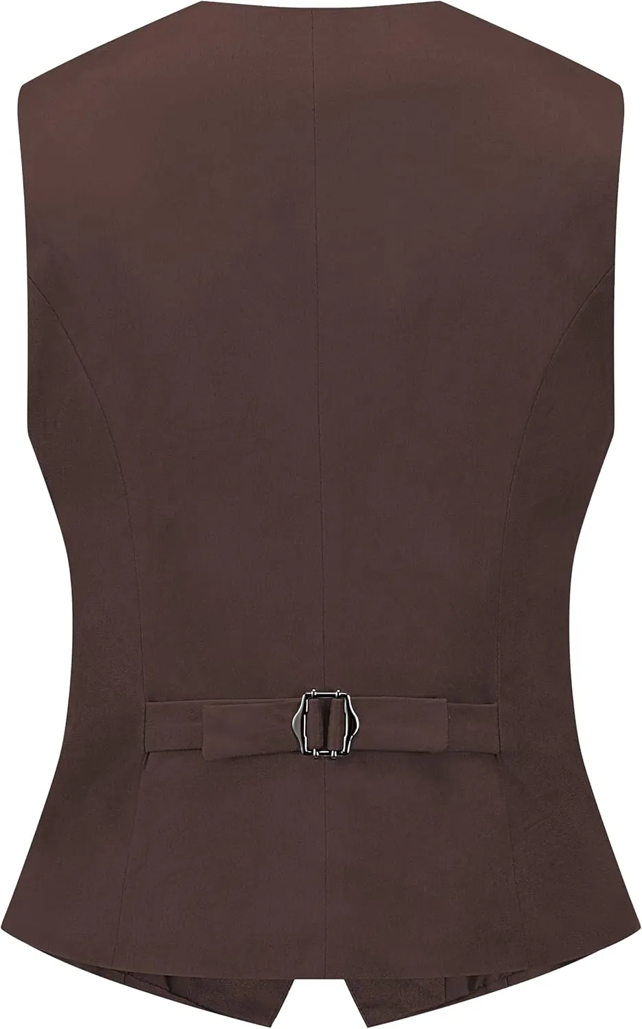 V VOCNI Women's Faux Suede Leather Suit Vest V Neck Cowgirl Vintage Western Vest Slim Fit Dress Casual Waistcoat