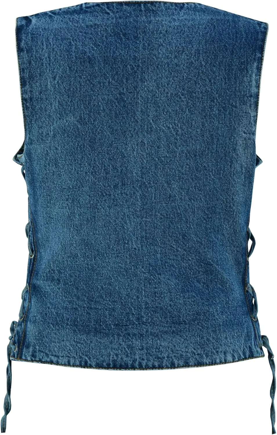 Vance Leather USA Women's Sleeveless Denim V Neck Vest With Conceal Carry Pockets