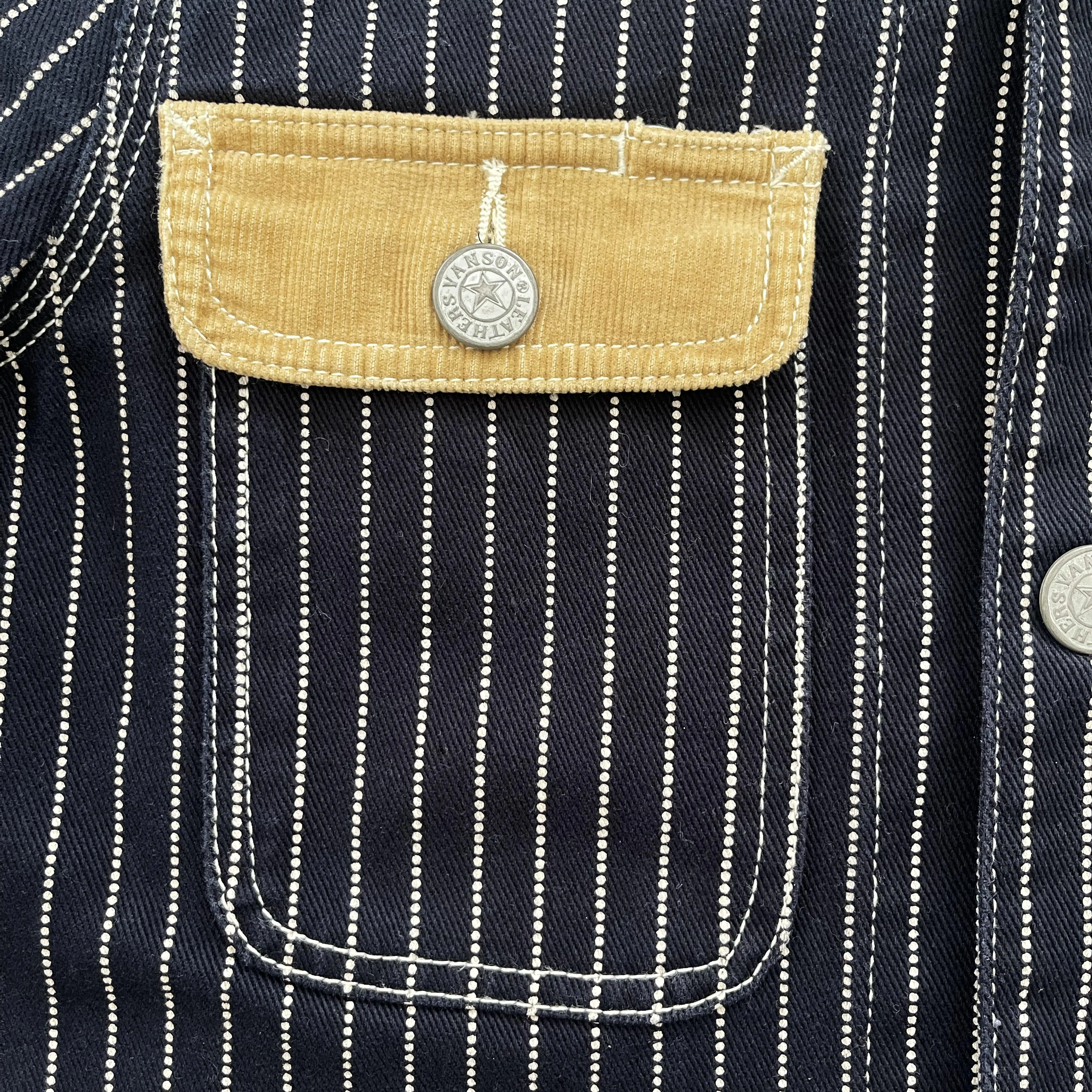 Vanson Leathers Pinstripe Worker Jacket - S