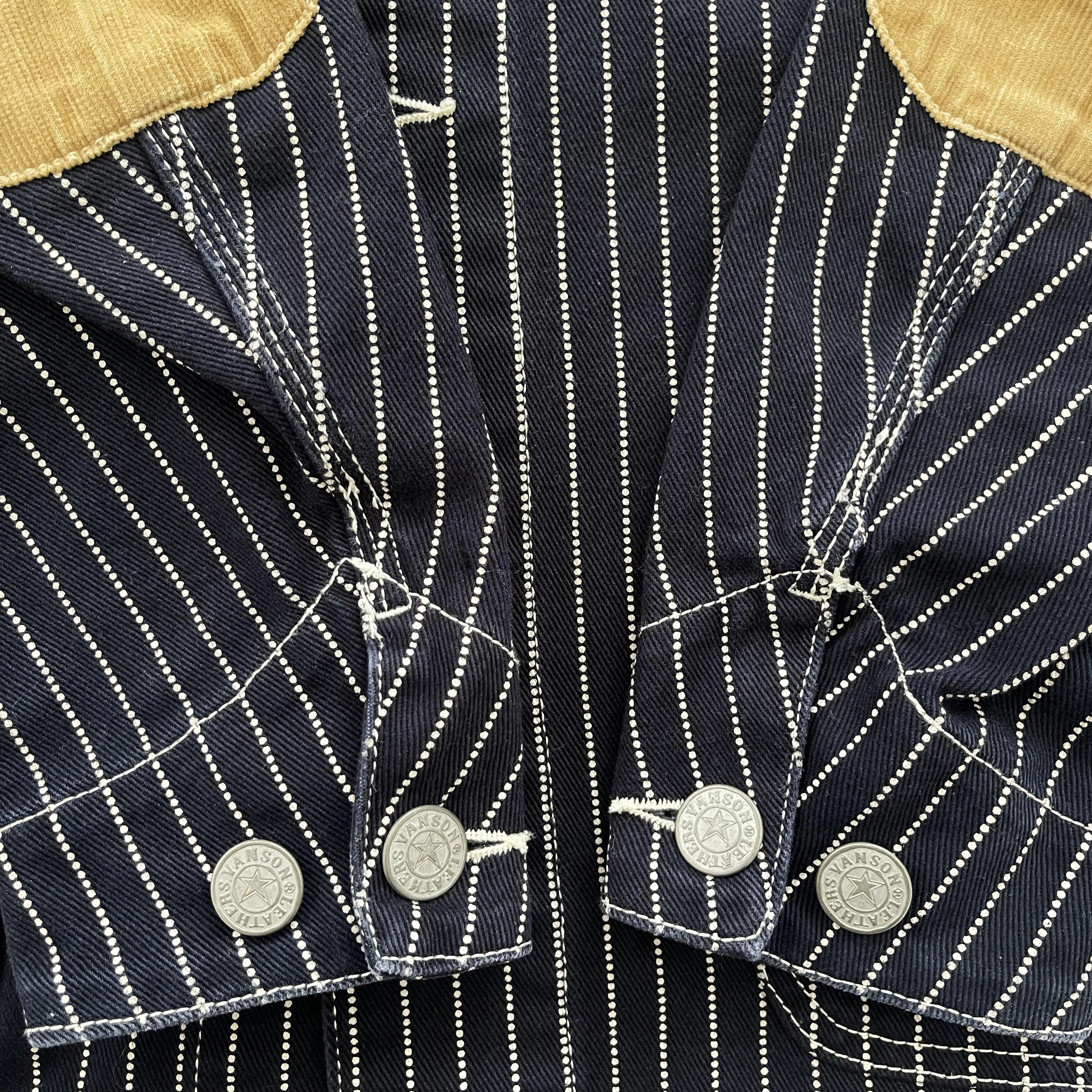 Vanson Leathers Pinstripe Worker Jacket - S