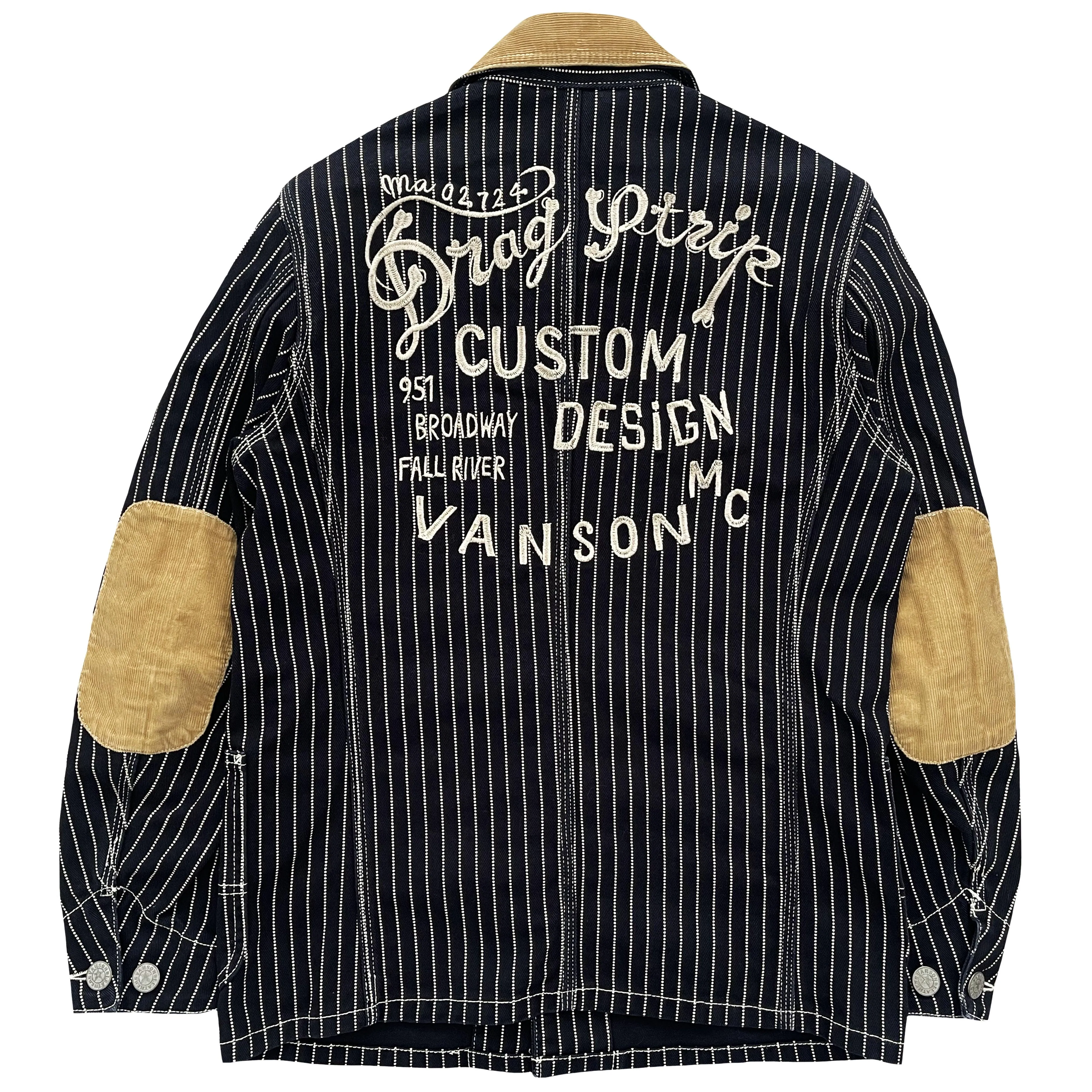 Vanson Leathers Pinstripe Worker Jacket - S