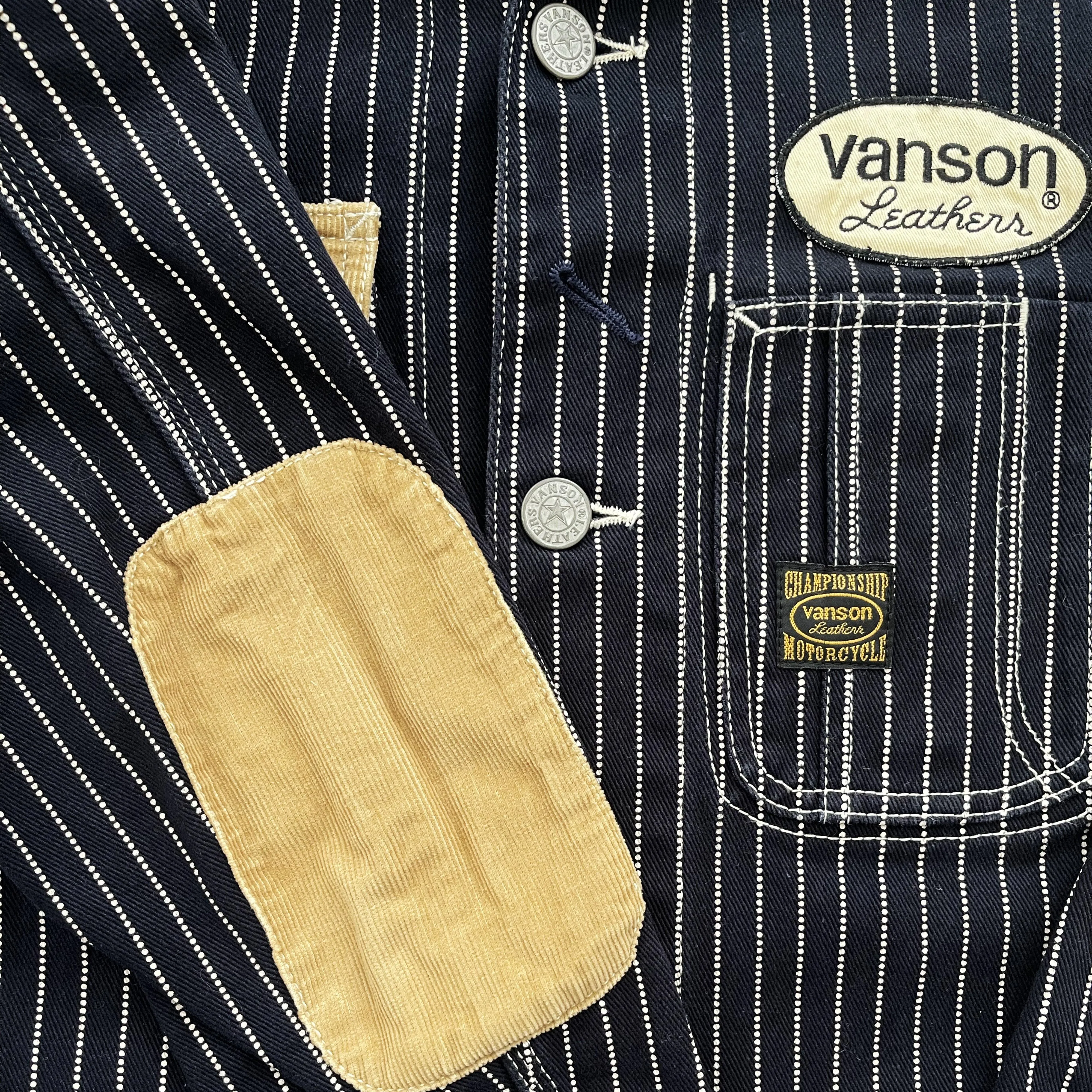 Vanson Leathers Pinstripe Worker Jacket - S