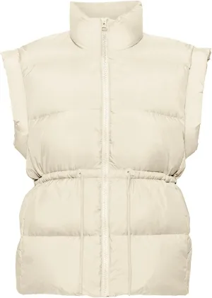 VAOYIU Womens Puffer Vest Adjustable Drawstring Waist Lightweight Quilted Zip Up Vest with Pockets