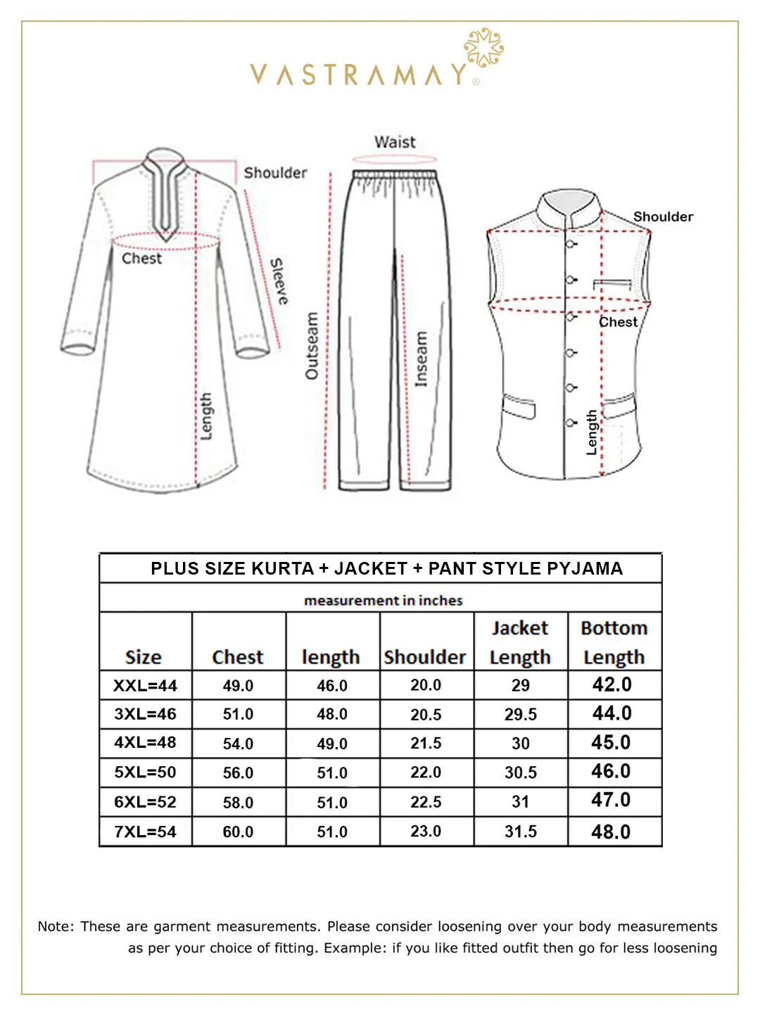 VASTRAMAY Men's Ikkat Kurta Pyjama Set