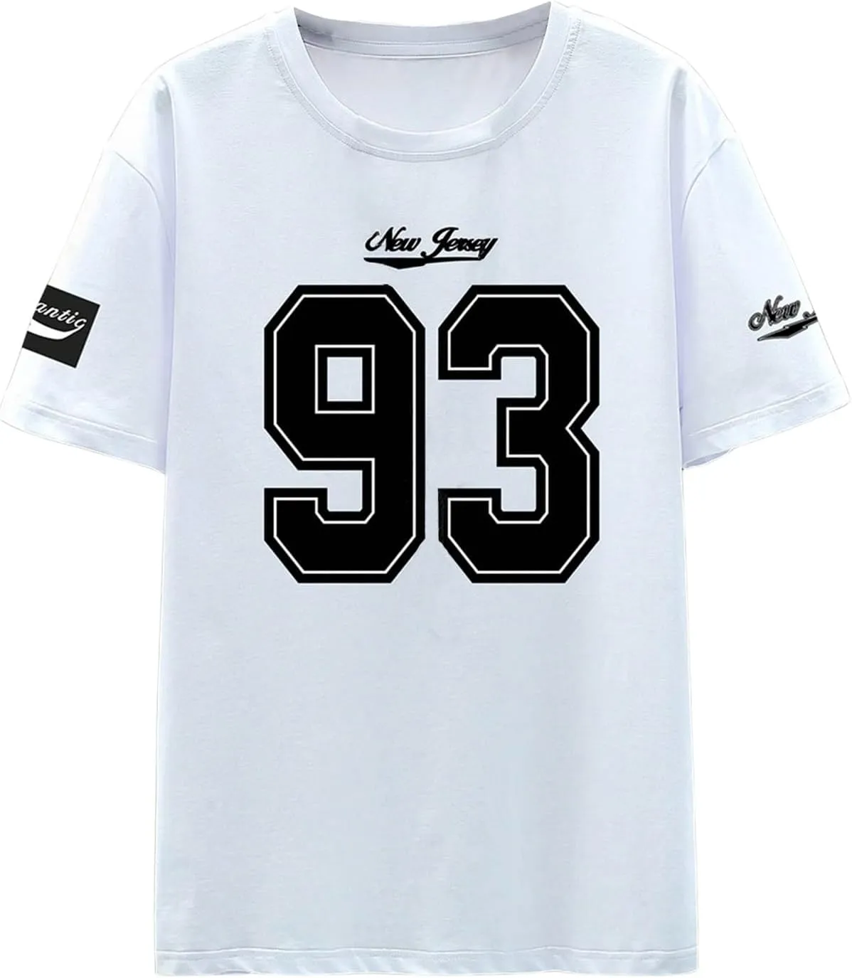 Verdusa Men's Jersey Shirt Letter Print Short Sleeve Round Neck Athletic Tee Tops