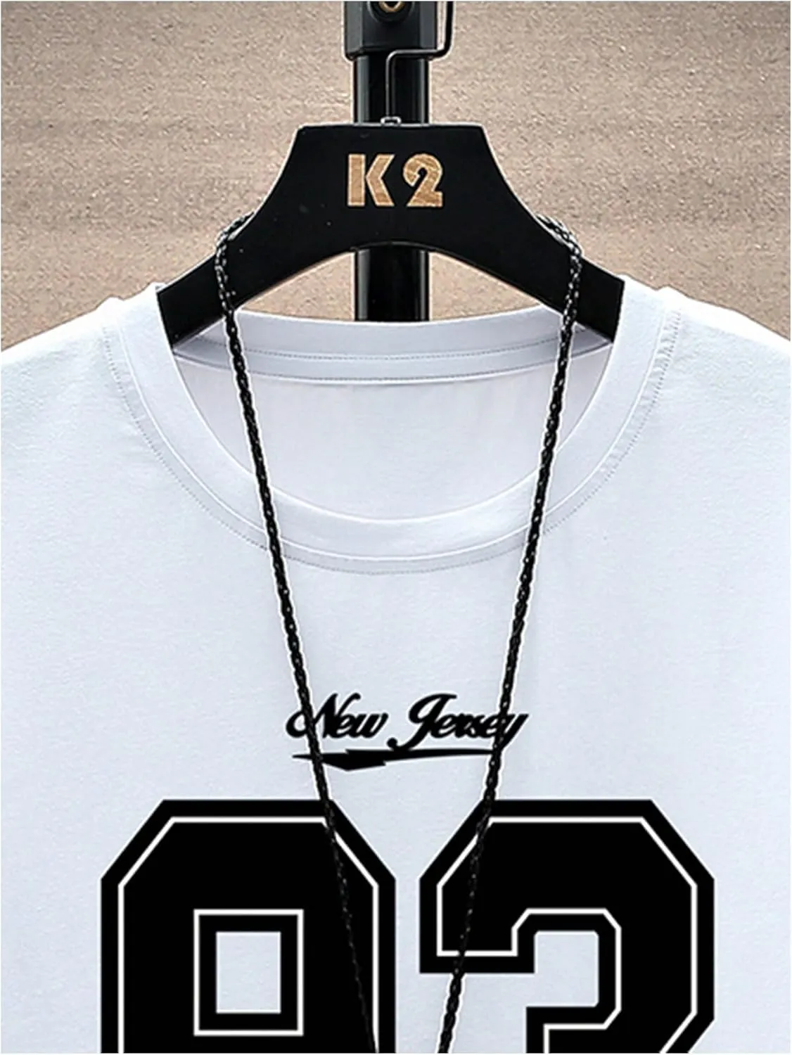Verdusa Men's Jersey Shirt Letter Print Short Sleeve Round Neck Athletic Tee Tops