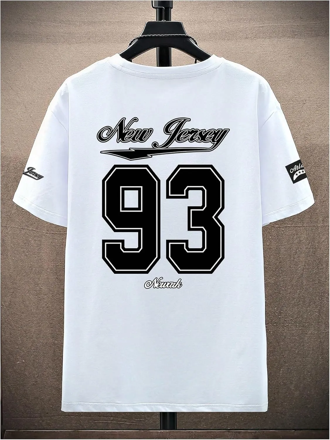 Verdusa Men's Jersey Shirt Letter Print Short Sleeve Round Neck Athletic Tee Tops