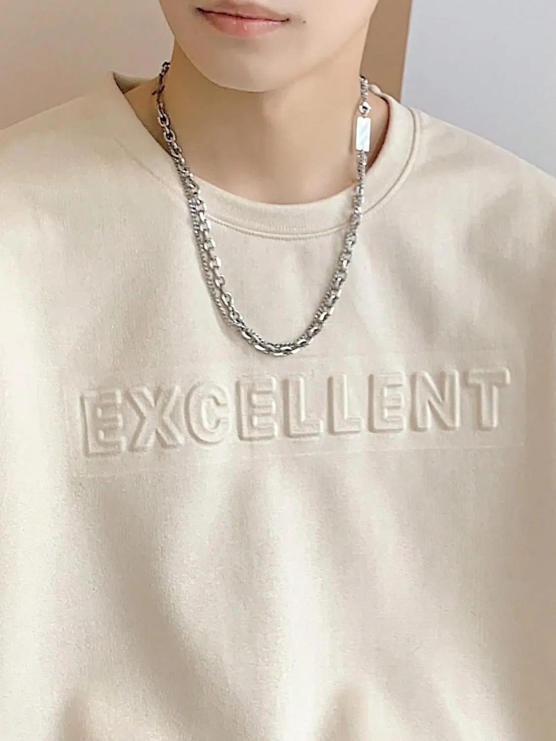 Verdusa Men's Letter Embossed Drop Shoulder T Shirt Half Sleeve Oversized Tee Top