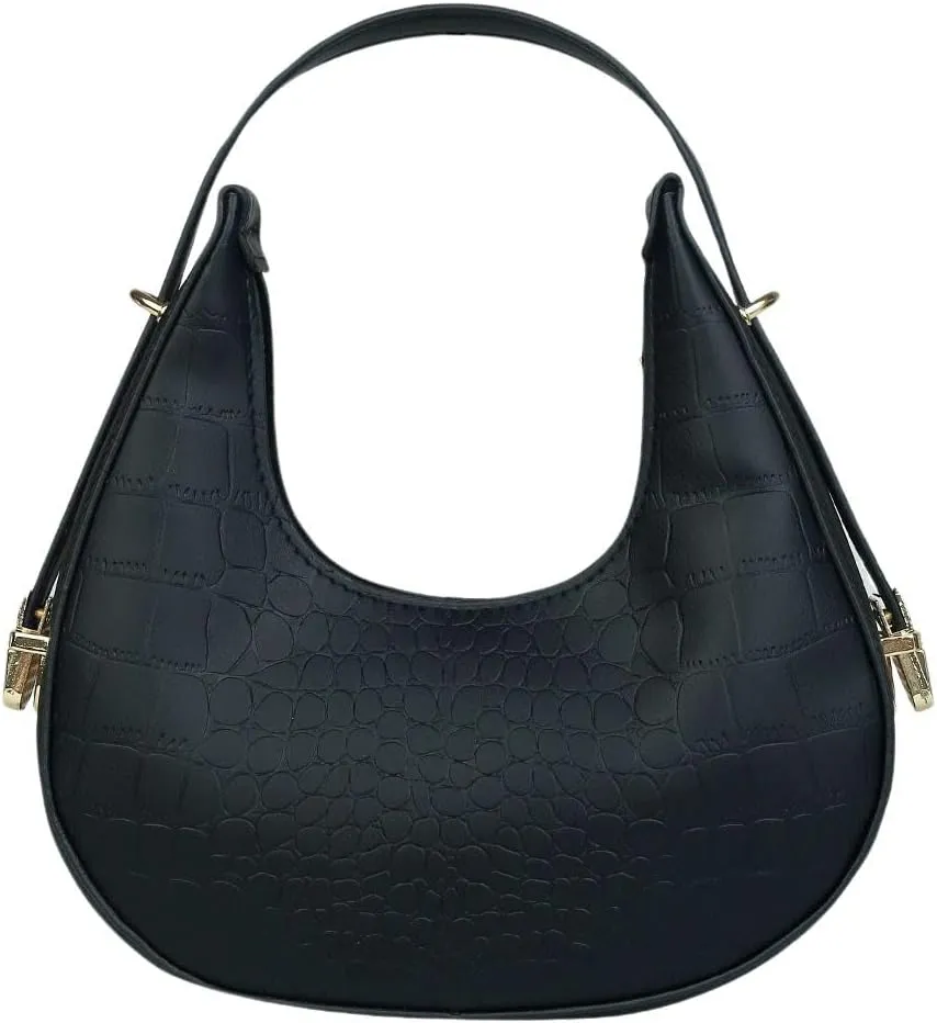 Verdusa Women's Metallic PU Leather Handbag Top Handle Hobo Purse Shoulder Bags