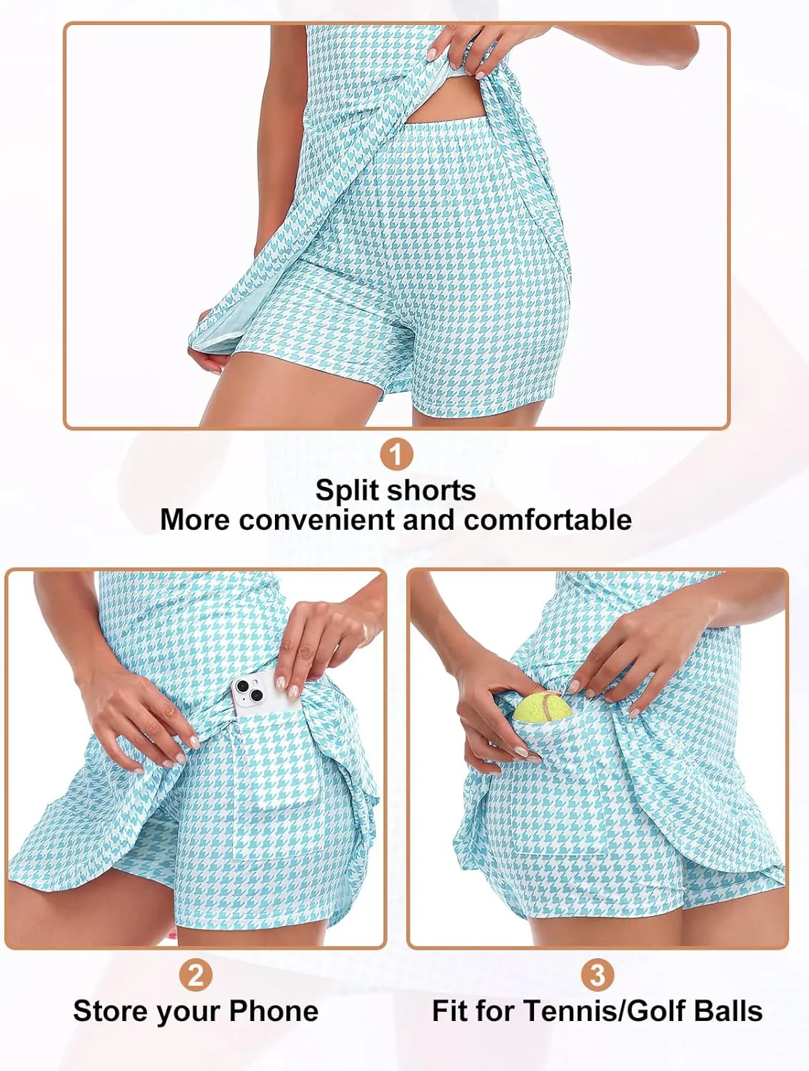 Viracy Tennis Dress for Women Sleeveless Golf Dresses with Shorts and Pockets Ruffle Zip Up Stand Collar Golf Outfits