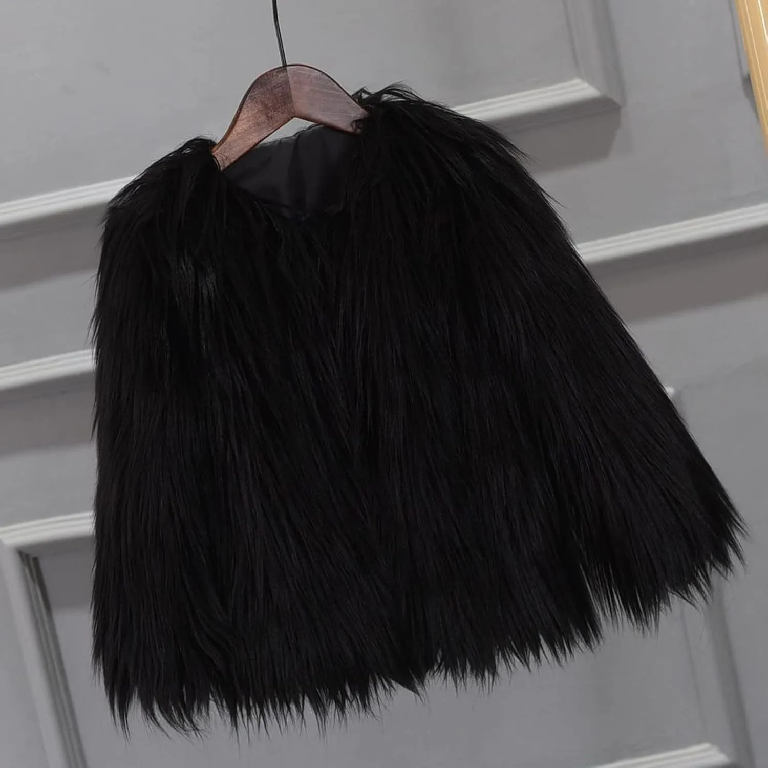Winter Jackets for Women Open Front Faux Fur Coat Womens Fringe Jacket Fluffy Cardigan Long Sleeve Outwear Shaggy Jacket