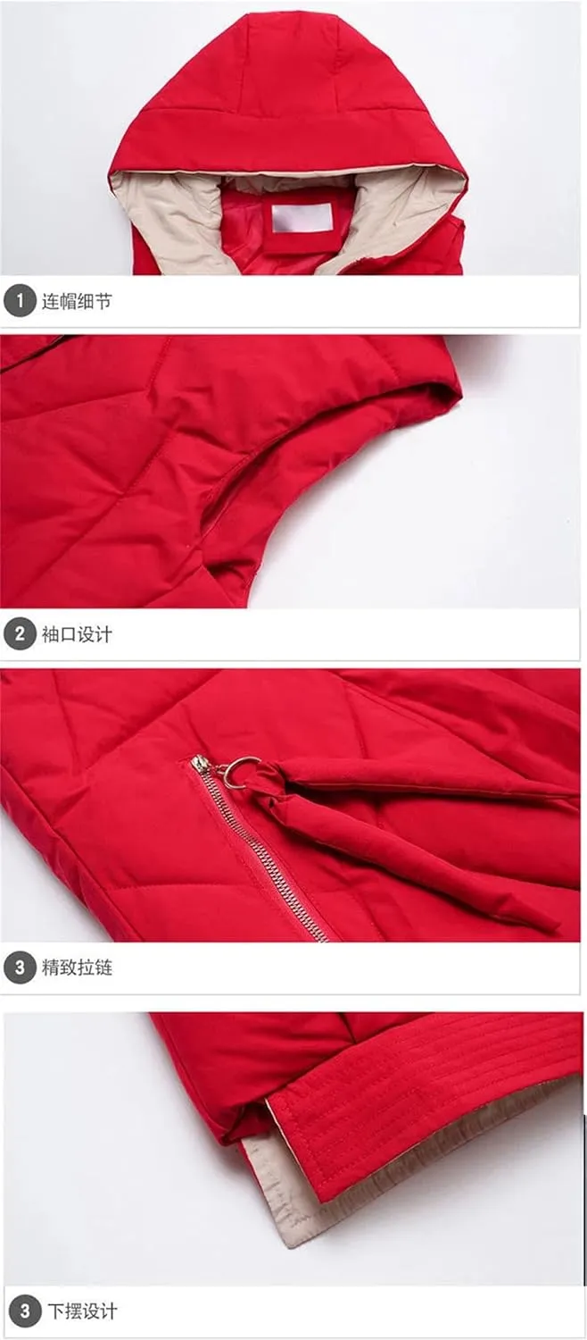 Women Cotton Vests Winter Hooded Waistcoat Korean Loose Down Cotton Coats Thicken Warm Padded Jacket Sleeveless Vests