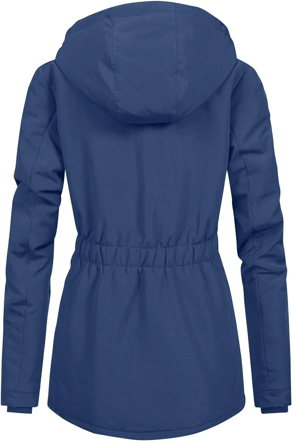 Women Faux Fur Hooded Parka Coats Winter Fleece Sherpa Lined Mid Length Jacket Winter Outwear Windproof Warm Jackets