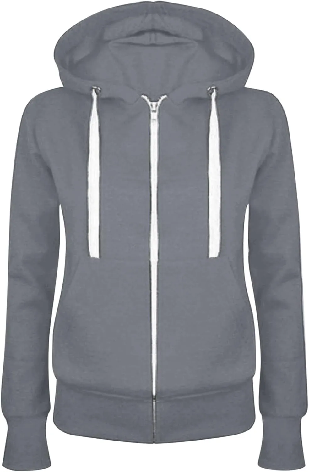 Women Hoodies Long Sleeve Sweatshirts Oversized Solid Casual Full Zipper Jackets Winter Clothes 2023 Fashion Outfits
