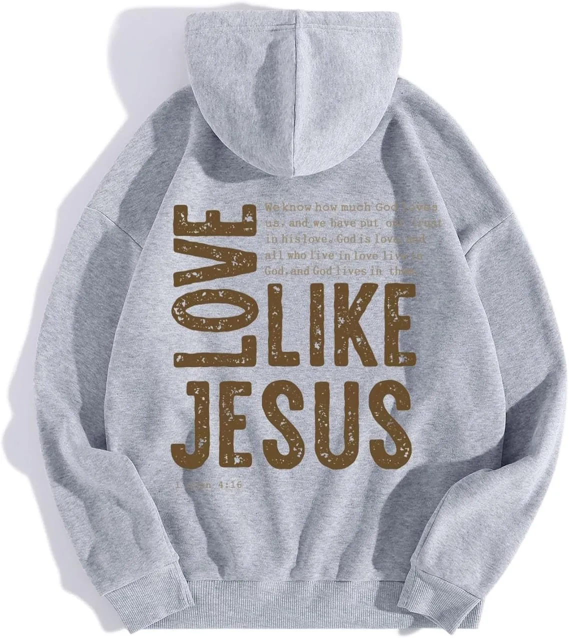 Women Love Like Jesus Religious God Jesus Sweatshirts Hooded Bible Verse Oversize Comfort Inspirational Letter Cross