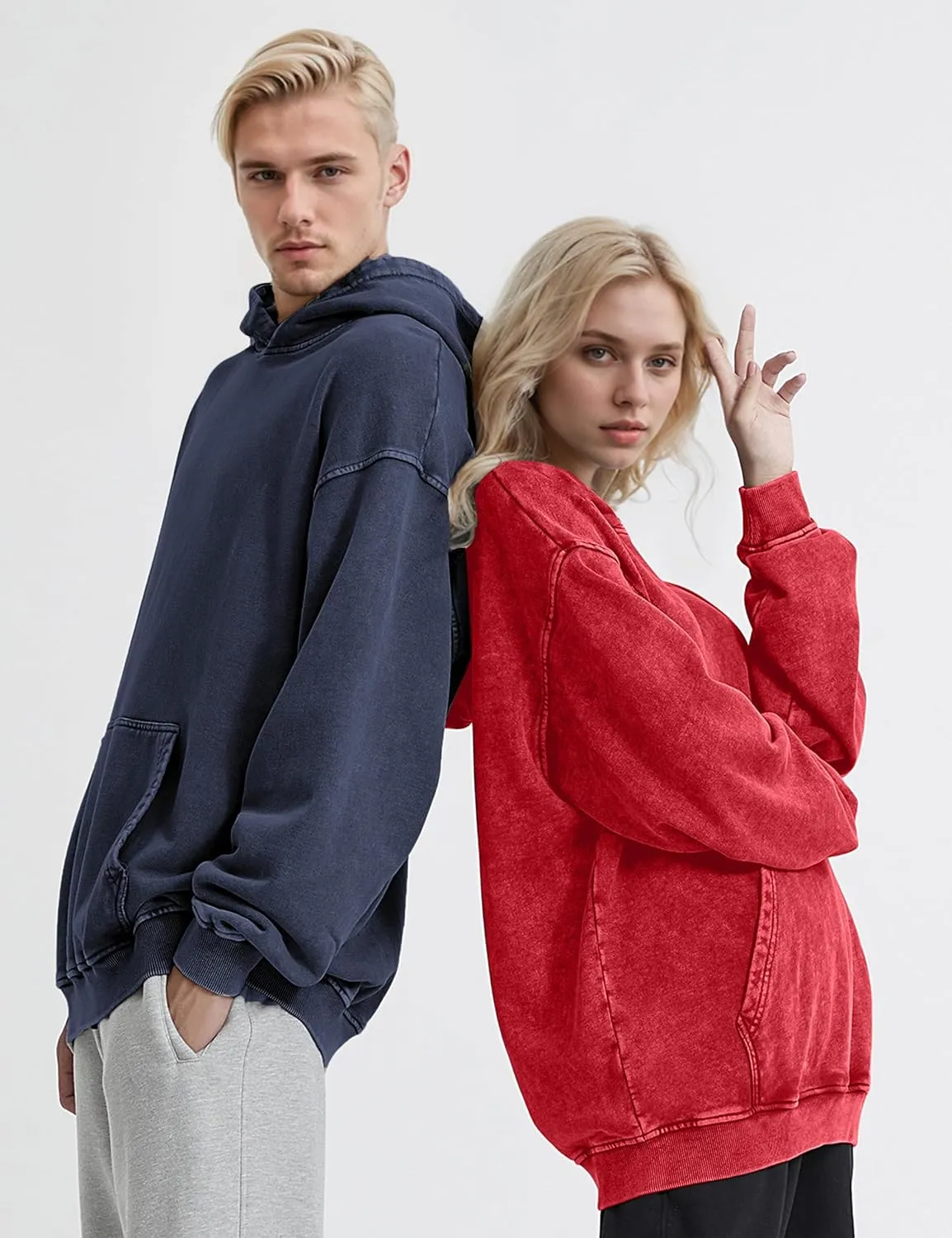 Women Mens Oversized Hoodies Pullover Acid Wash Cotton Vintage Hooded Sweatshirt Men Fleece Hoodie Streetwear