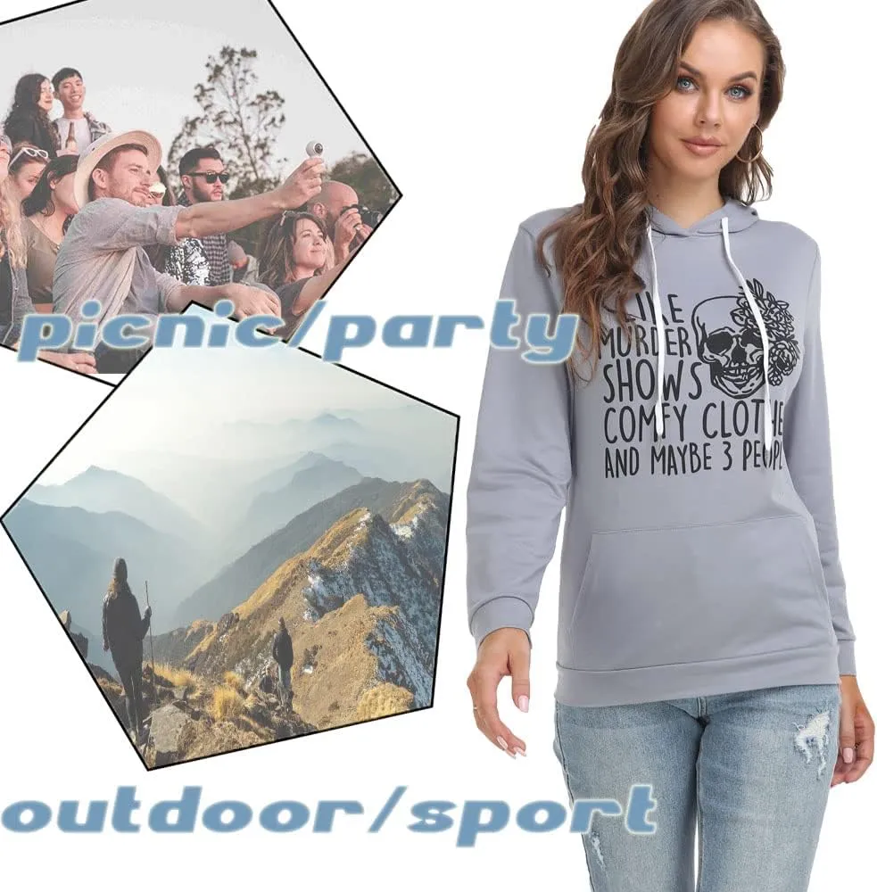 Women Novelty Shirt I Like Murder Shows Friends Horror Tee Maybe 3 People Funny Graphic Casual Athletic Tops