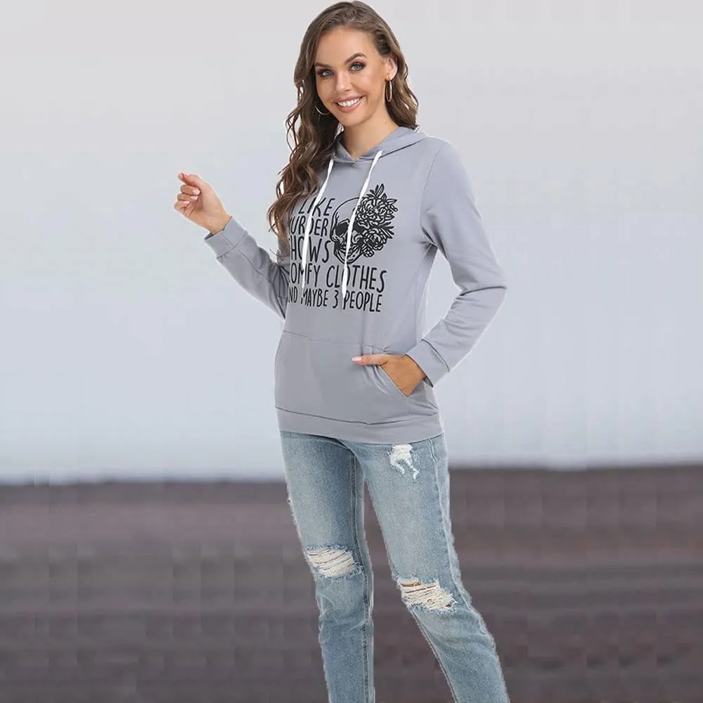 Women Novelty Shirt I Like Murder Shows Friends Horror Tee Maybe 3 People Funny Graphic Casual Athletic Tops