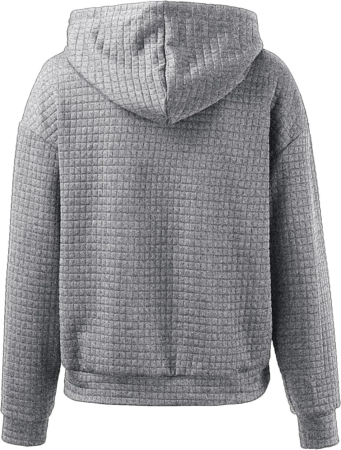Women Oversized Hoodies Casual Basic Waffle Long Sleeve Pullover Top Solid Hooded Sweatshirt with Pocket