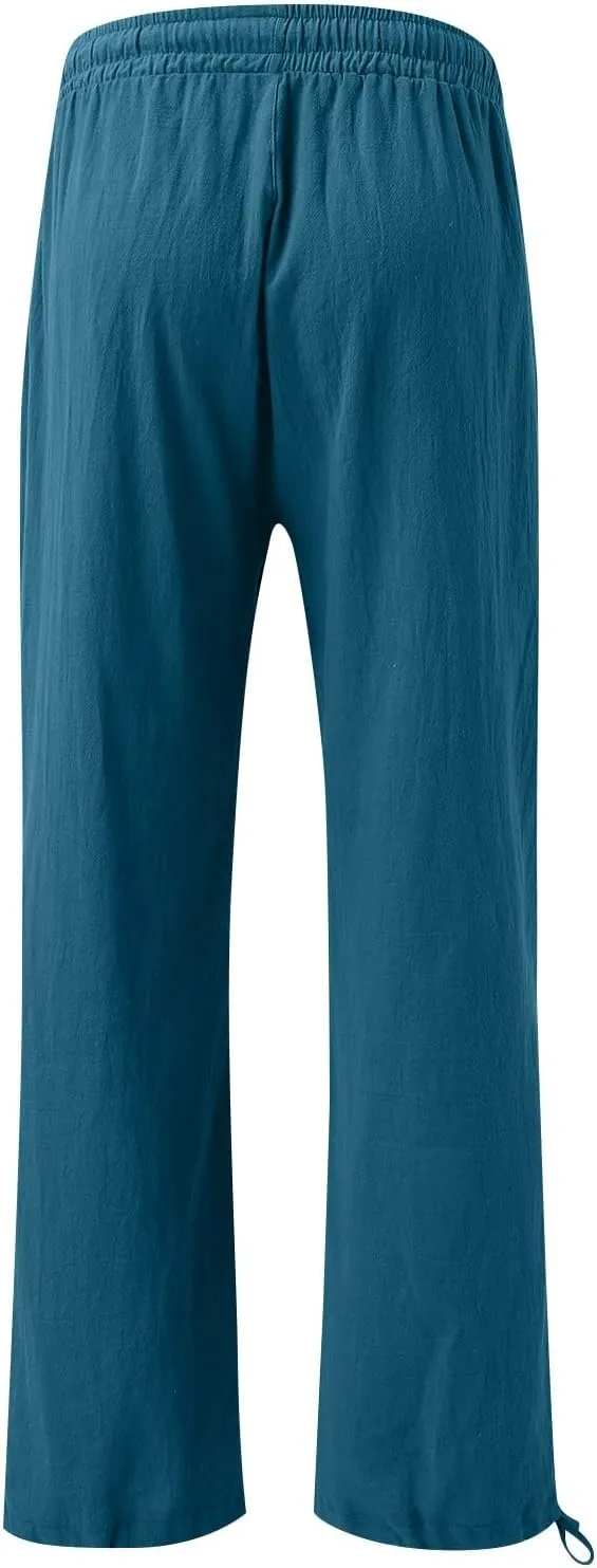 Women's 2024 Casual Wide Leg Pants High Waist Drawstring Loose Fit Trousers Elastic Waist Wide Leg Pants with Pockets