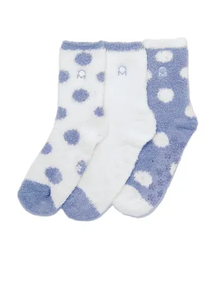 Women's (3 Pairs) Soft Anti-Skid Fuzzy Winter Crew Socks - Set D2