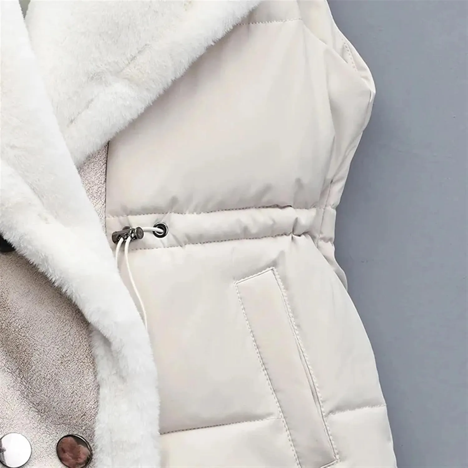 Women's Autumn Winter Down Cotton-Padded Vest Jacket Sleeveless Suit Collar Waist Waistcoat Short Coat Ladies Tops