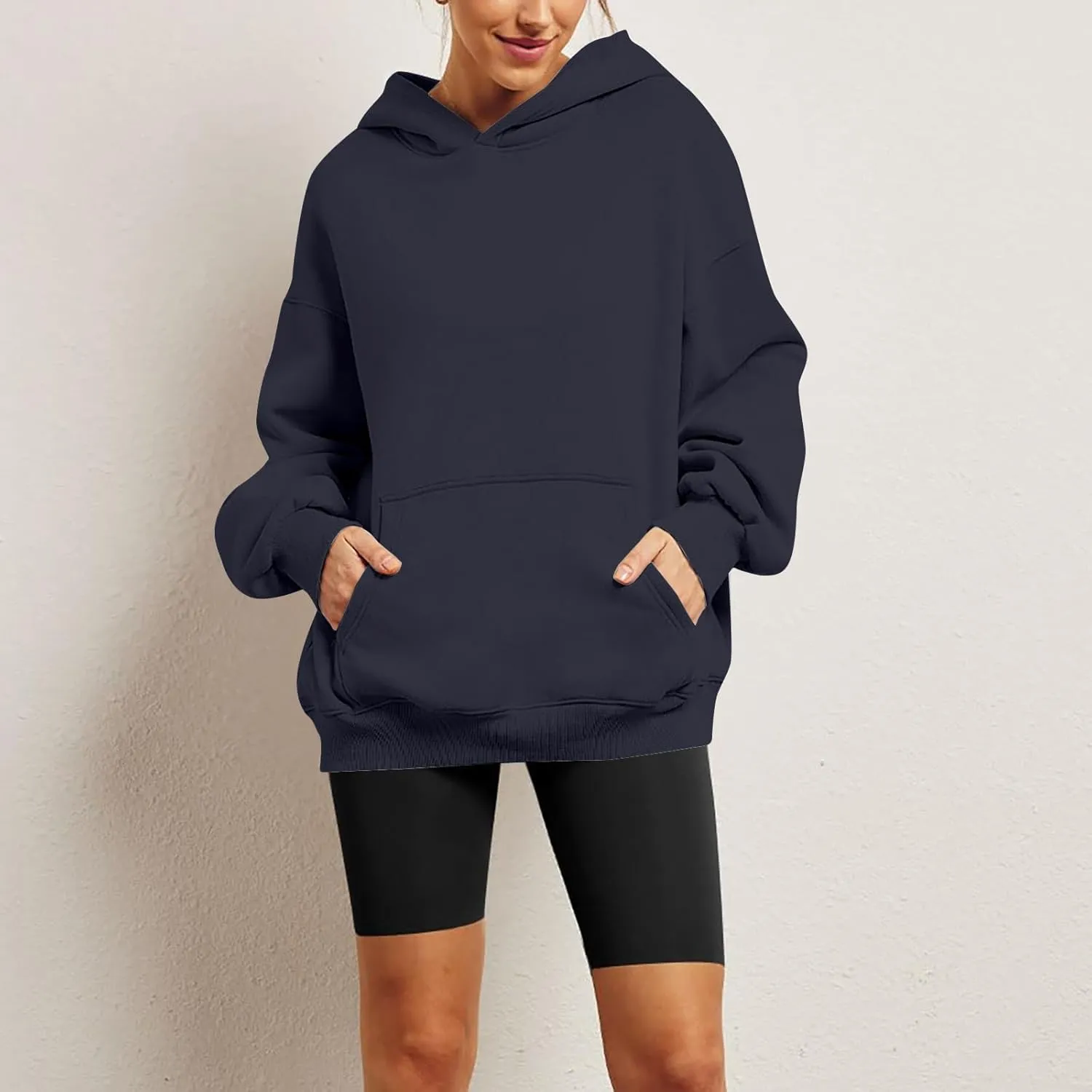 Women's Camo Hoodie Maple-Leaf Print Oversized Sweatshirt Fleece Hooded Sweatshirts with Pocket Casual Fall Pullover