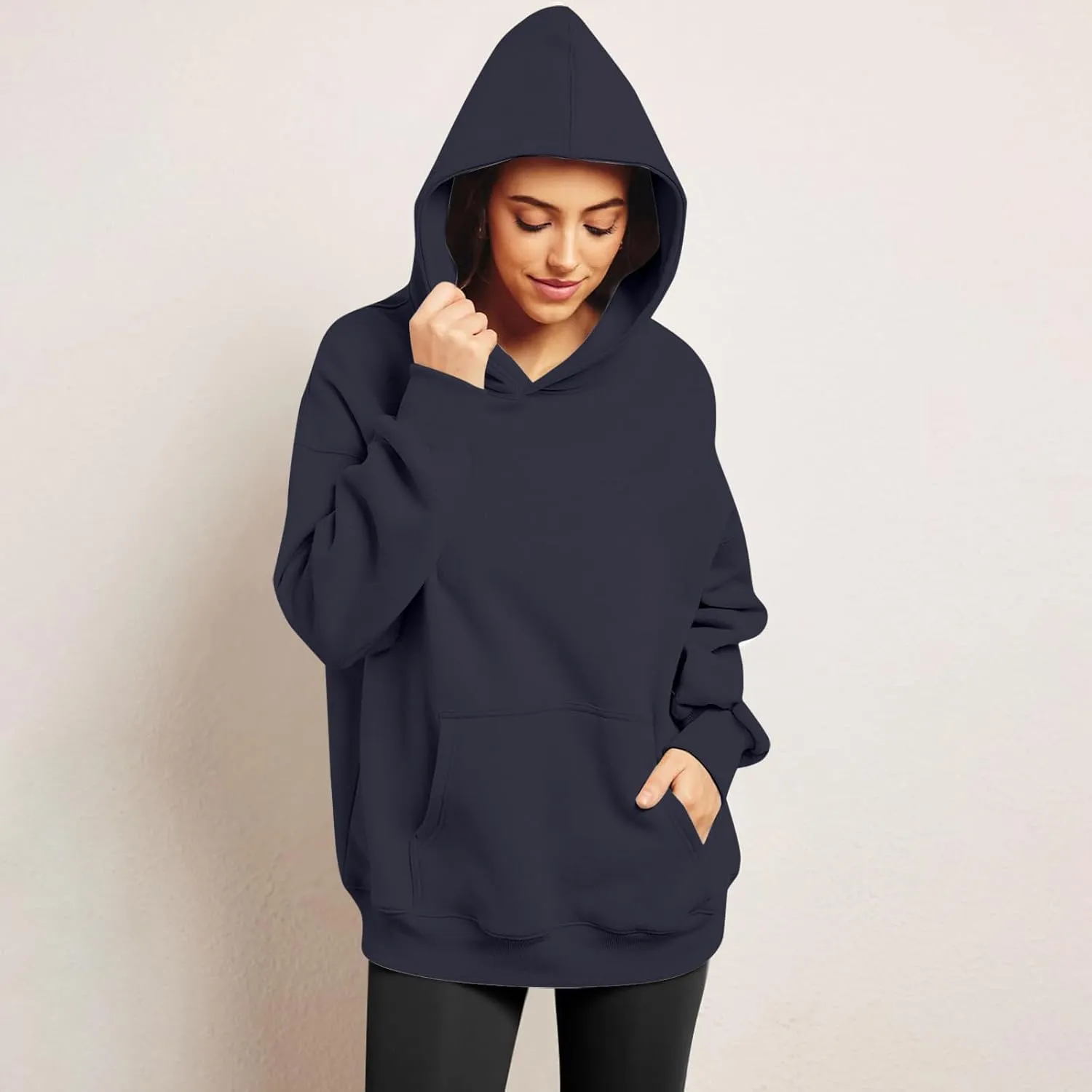 Women's Camo Hoodie Maple-Leaf Print Oversized Sweatshirt Fleece Hooded Sweatshirts with Pocket Casual Fall Pullover