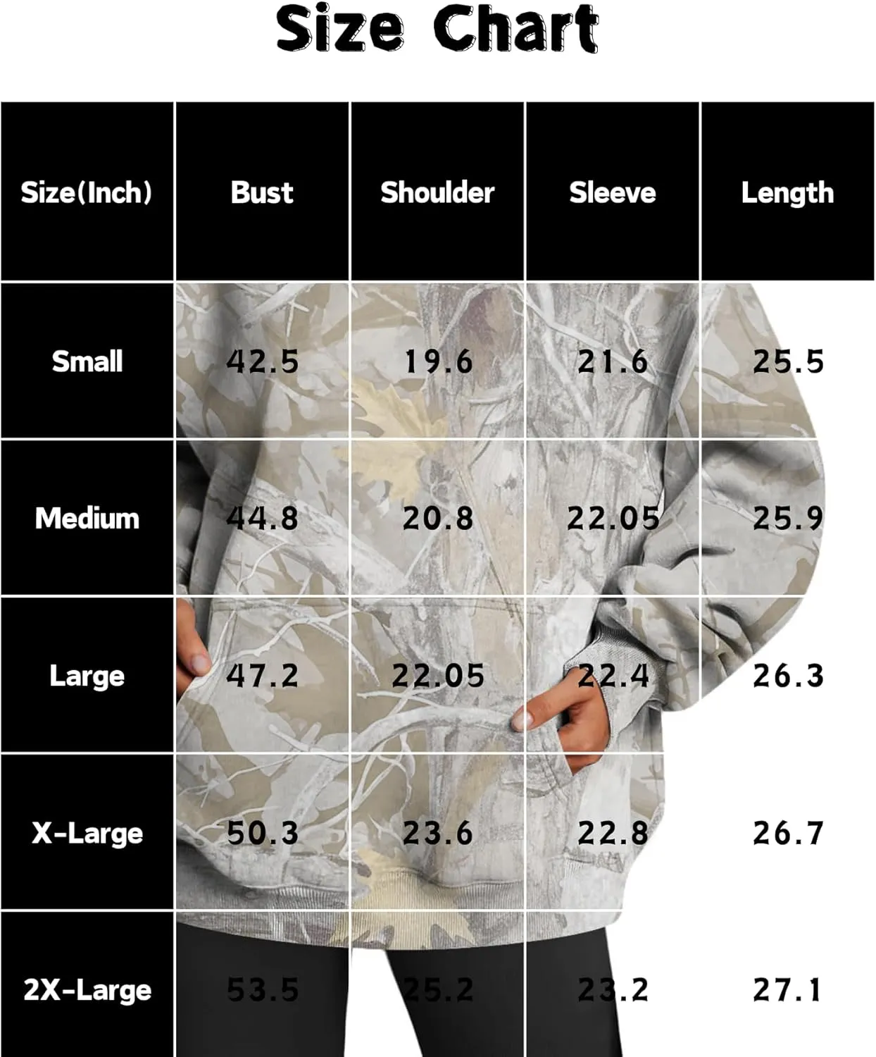 Womens Camo Hoodies Oversized Maple Leaf Print Long Sleeve Hooded Sweatshirt Casual Fleece Pullover Tops with Pockets