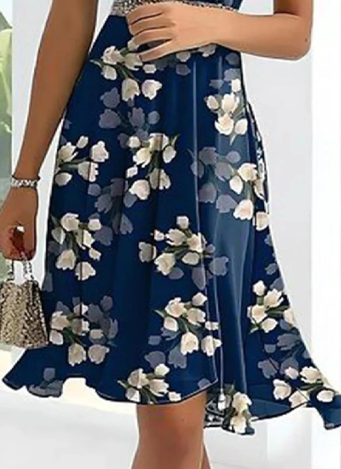 Womens Casual Outing Elegant Flowy Mini Dress 2025 V Neck Short Sleeves Floral Print Ruffle Wrap Summer Dress