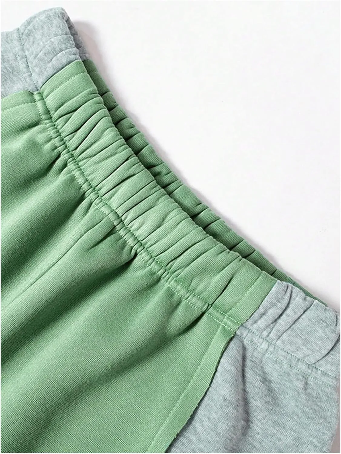 Women's Color Block Wide Leg Sweatpants Casual Elastic Waist Jogger Pants Trousers