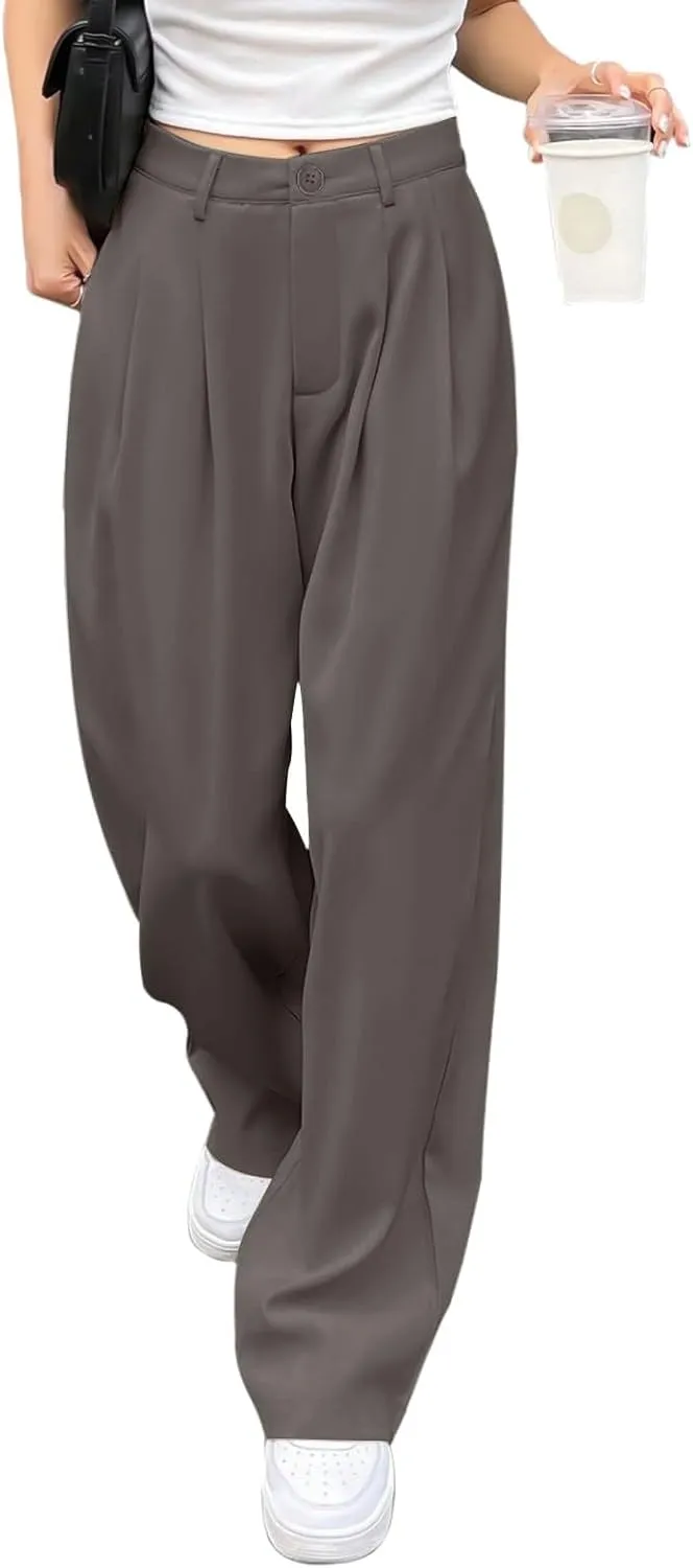 Women's Cotton Linen Summer Loose Flowy Pants Elastic Waist Lounge Pants Slim-Fit Pant Trousers Business Work