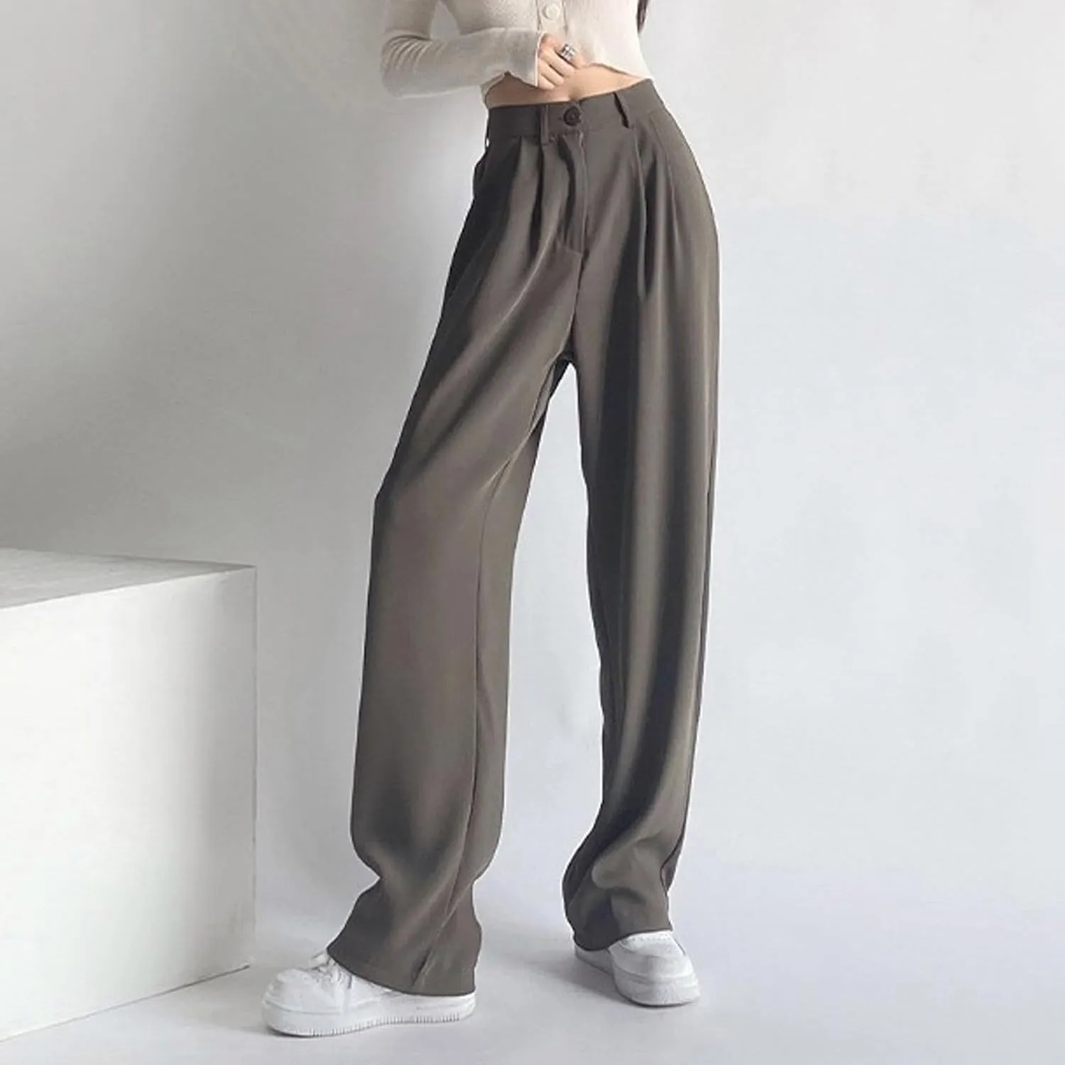 Women's Cotton Linen Summer Loose Flowy Pants Elastic Waist Lounge Pants Slim-Fit Pant Trousers Business Work