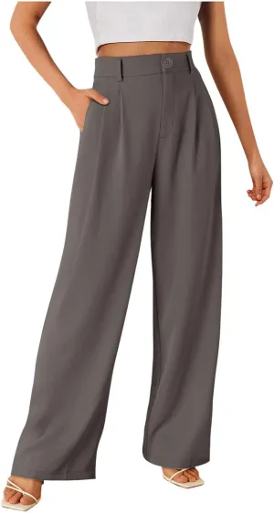 Women's Cotton Linen Summer Loose Flowy Pants Elastic Waist Lounge Pants Slim-Fit Pant Trousers Business Work