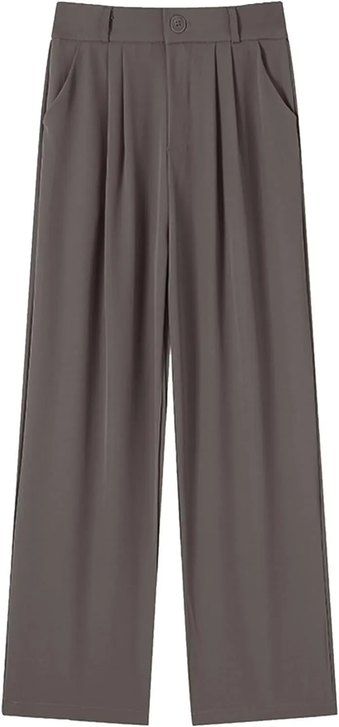 Women's Cotton Linen Summer Loose Flowy Pants Elastic Waist Lounge Pants Slim-Fit Pant Trousers Business Work