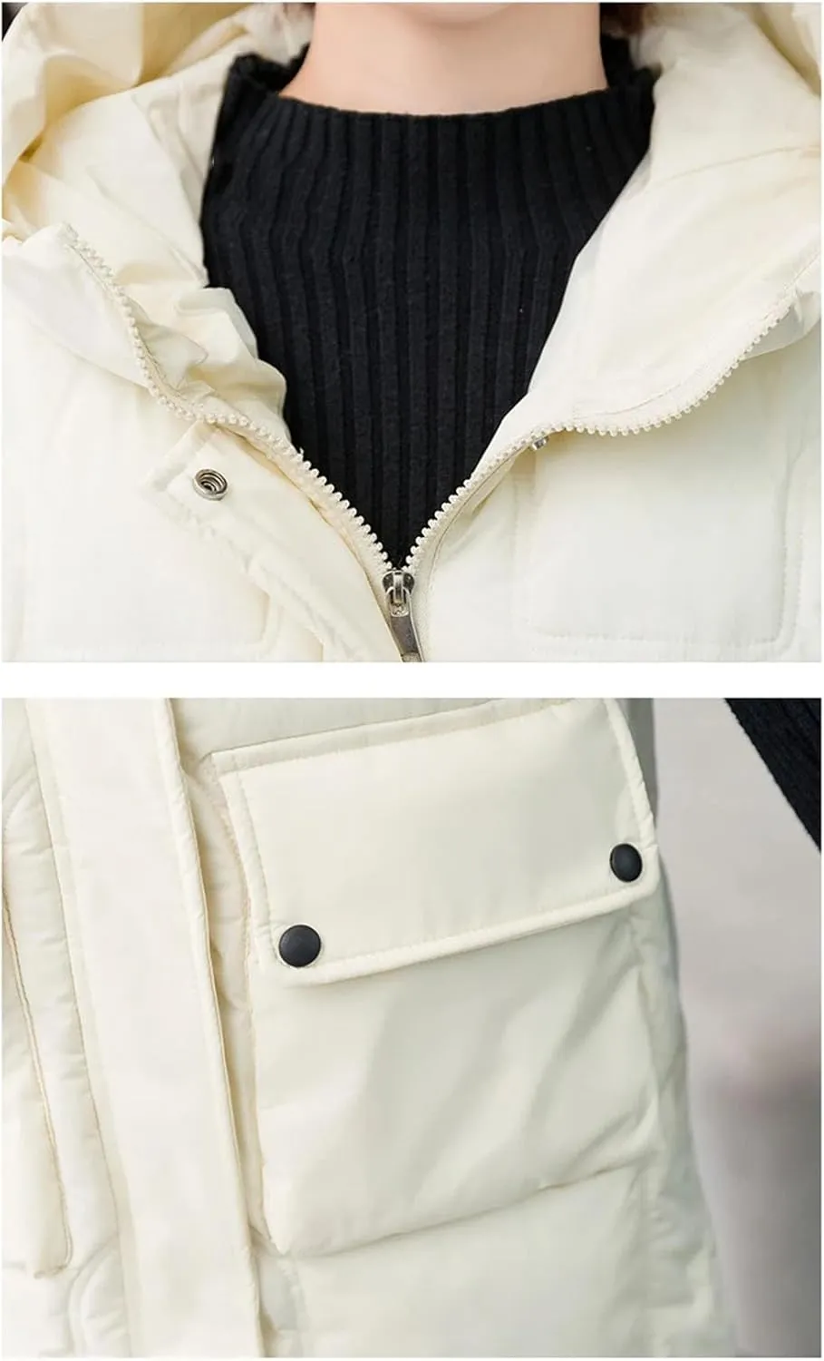 Womens Down Cotton Vests Winter Large Size Loose Cotton-Padded Waistcoat Long Outwear Sleeveless Coat Casual Jacket