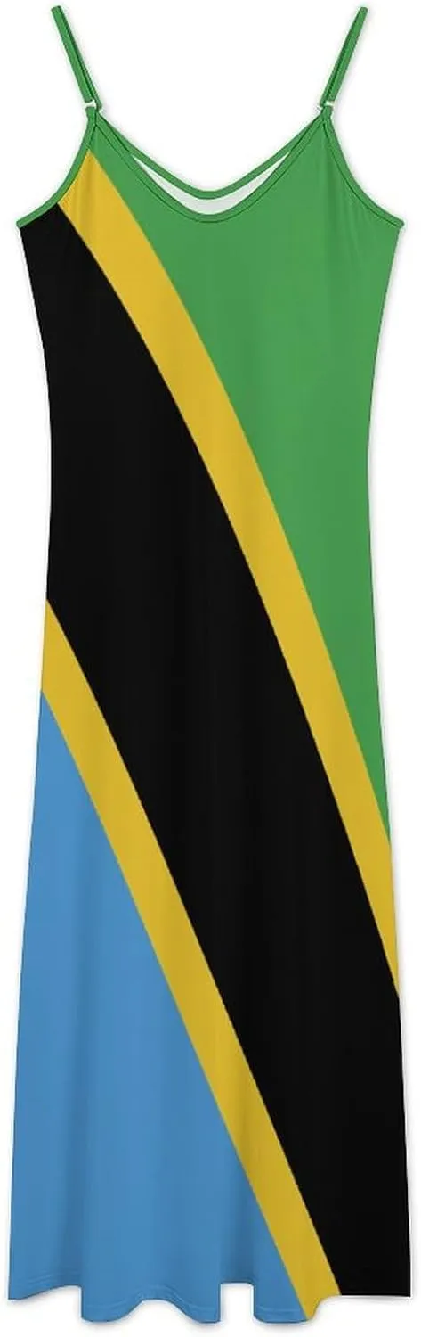 Women's Dresses Tanzania Flag Print Casual Loose Beach Dresses