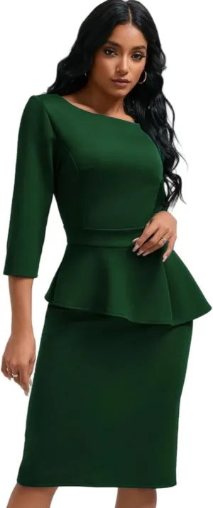 Women's Fashionable Pencil Skirt Slim fit Elegant Multifunctional Church Teacher Office Business Set