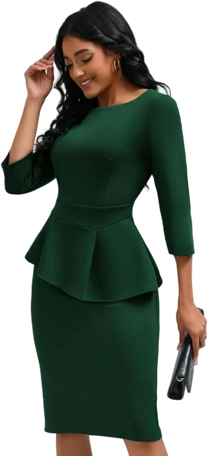 Women's Fashionable Pencil Skirt Slim fit Elegant Multifunctional Church Teacher Office Business Set