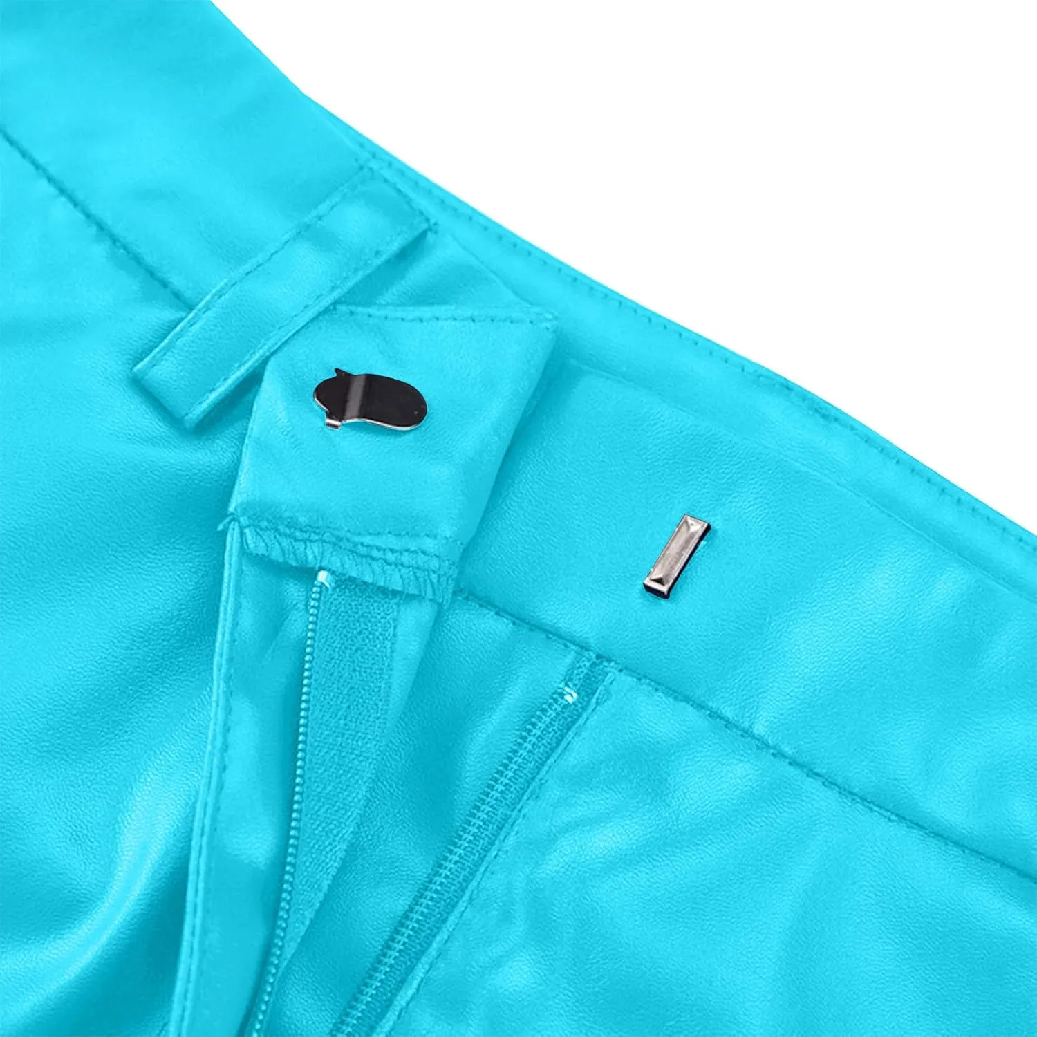 Women's Faux Leather Pants Slim High Waist Trousers Casual Straight Wide Leg Pants Butt Lifting Solid Color Trousers