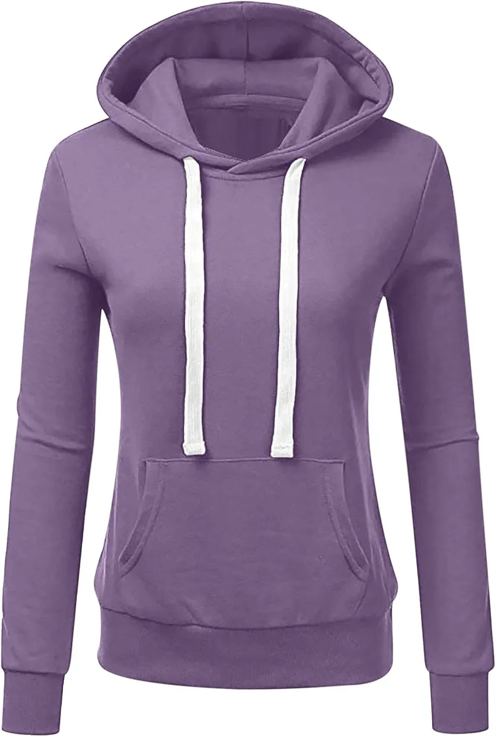 Womens Fleece Oversized Hoodie Solid Casual Long Sleeve Drawstring Pockets Hood Pullover Top Sweatshirts