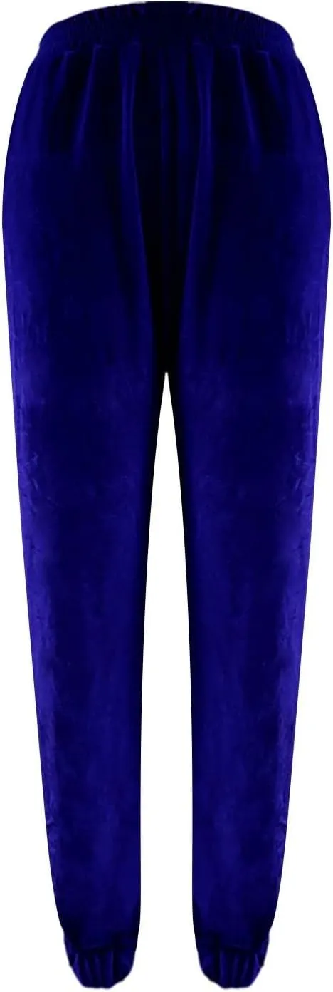 Women's Golden Velvet Harem Pants High Waist Yoga Trousers Casual Track Cuff Stretch Trousers with Pockets