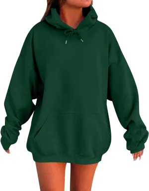 Womens Hoodies Baggy Fall Long Sleeve Plus Size Oversized Hoodie Comfy Cute Fleece Pullover Sweatshirts with Pockets