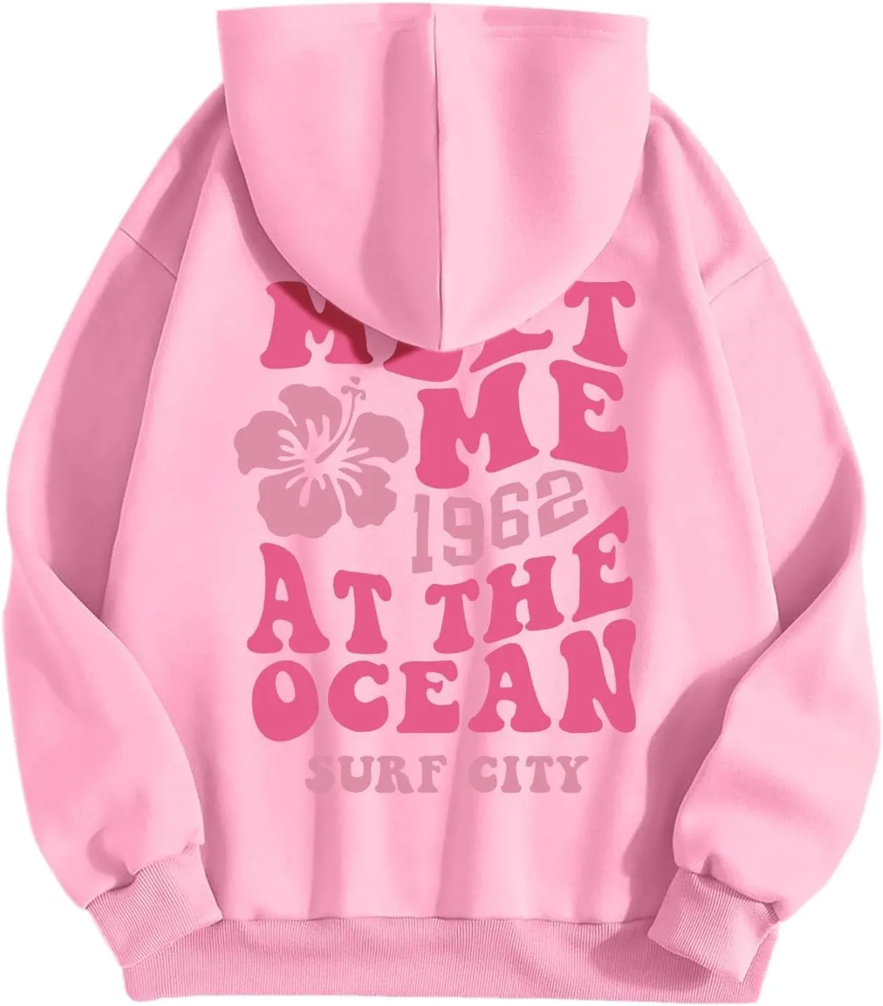 Womens Letter Print Graphic Hoodies Y2K 2025 Oversized Cute Preppy Long Sleeve Drawstring Sweatshirt with Pocket