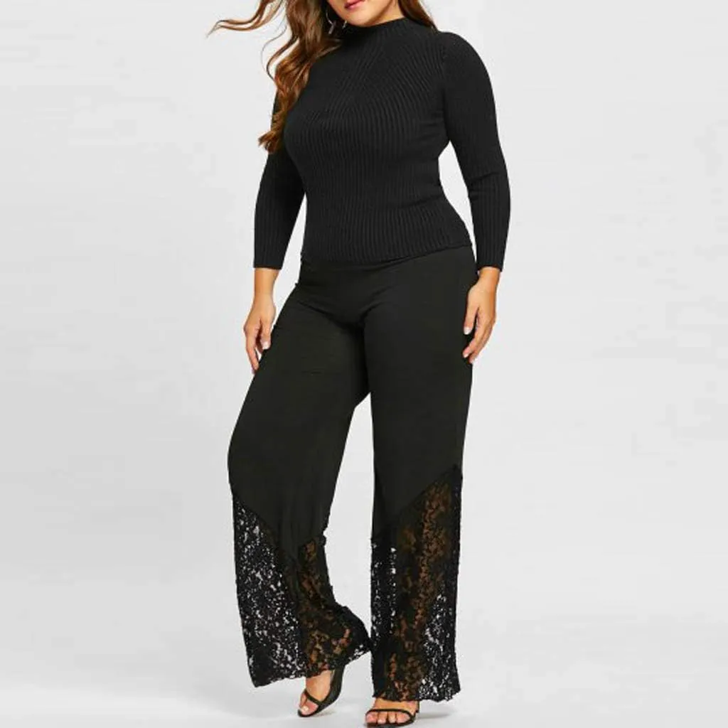 Women's Linen Summer Split Flowy Palazzo Pants Elastic Waist Long Lounge Slim-Fit Palazzo Pants Vacation
