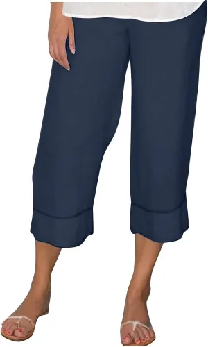 Women's Linen Summer Y2K Streetwear Pants Low Waist Wide Leg Plus Size Palazzo Lounge Pants Beach