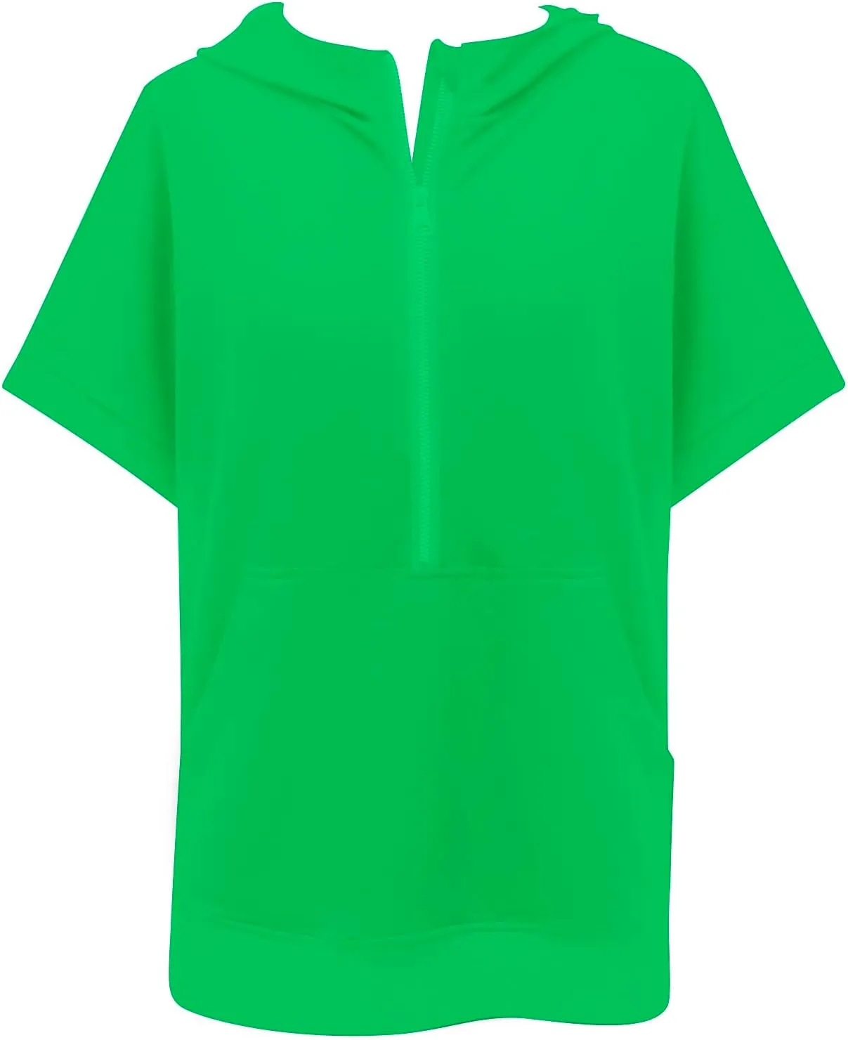 Womens Oversized Half Zip Hoodies Short Sleeve Casual Sweatshirts Pullover Tops with Pockets Loose 2024 Clothes