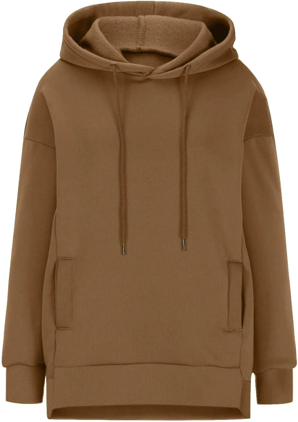 Womens Oversized Solid Color Hoodies Loose Drawstring Long Sleeve Pocket Sweatshirts Fall Winter Casual Pullover