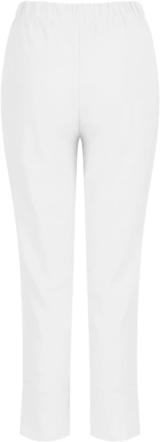 Womens Pants Casual Cotton Linen Plus Size Elastic Waist Capris Summer Loose Lightweight Cropped Pants with Pockets