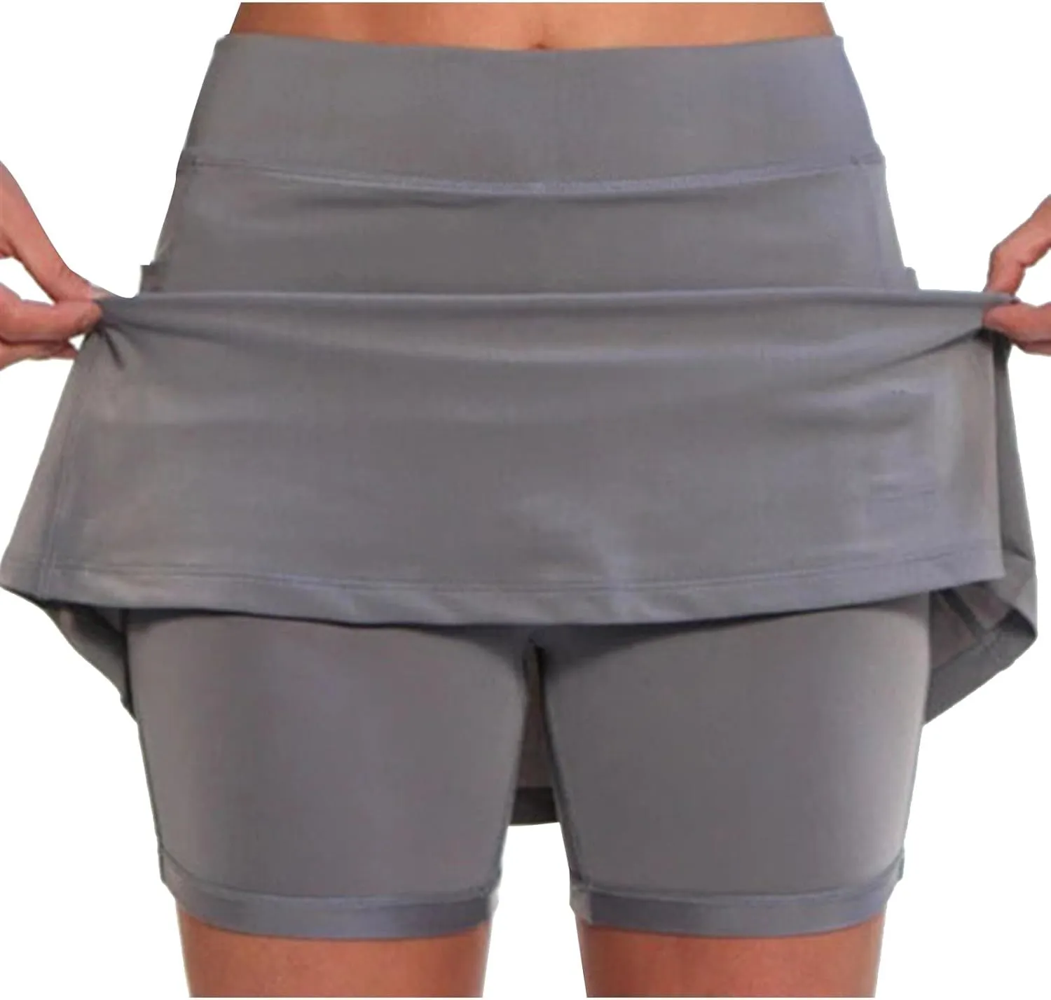 Womens Skorts Elastic Athletic Skirts Built in Shorts Tummy Control Tennis Skirts with Pockets Workout Skirts for Gym